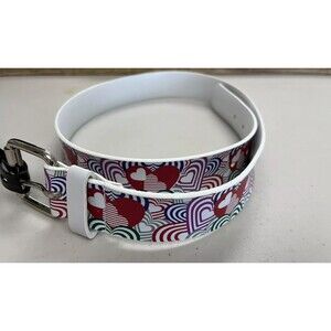 Decoded Women’s Fashions Belt With Hearts, Man Made with silver buckle Size L,,,